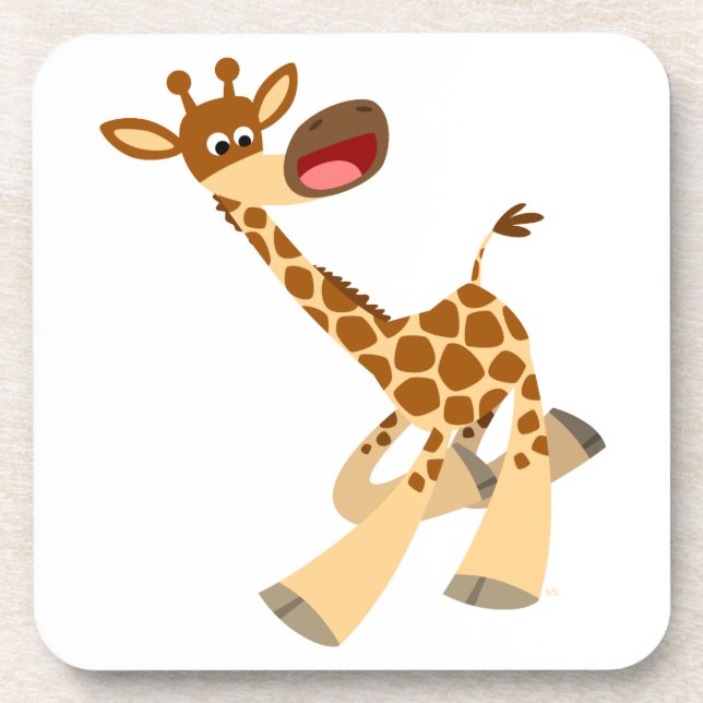 Posavasos Personalizado lindo Ambling Giraffe Cork Coasters (Frente)