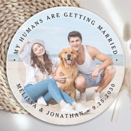 Posavasos Personalizado Mascota de compromiso moderno Boda f