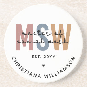 Posavasos Personalizado MSW Master en Obra Social Graduación