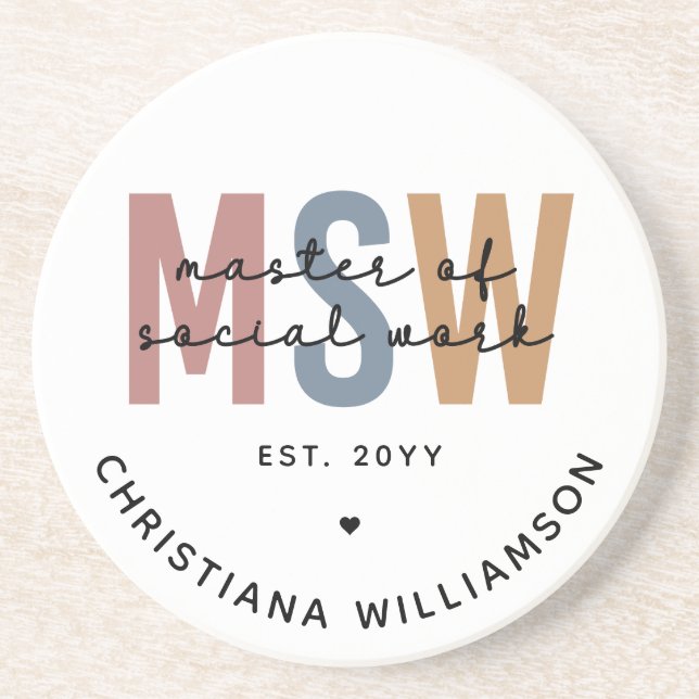 Posavasos Personalizado MSW Master en Obra Social Graduación (Frente)