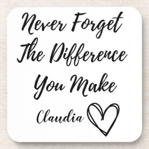 Posavasos Personalizado Nunca Olvidarás La Diferencia Que Ha