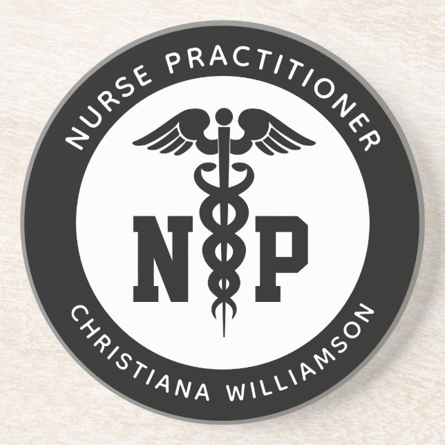 Posavasos Personalizado Nurse Practicante Graduación Caduceu (Frente)