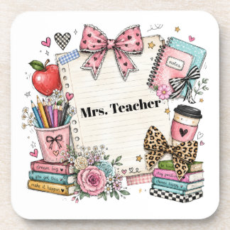 Posavasos personalizado para maestro, estilo lindo
