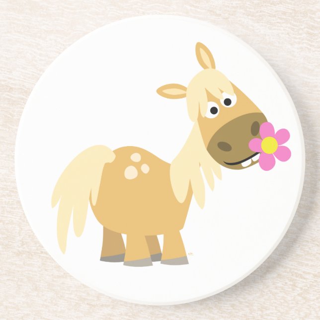 Posavasos Personalizado Pony y Flor Coaster (Frente)