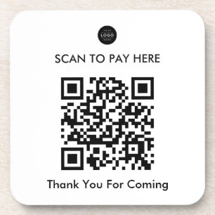 Posavasos Personalizado QR Code Payment Business Coaster