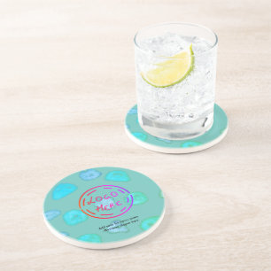Posavasos Personalizado simple código QR agregar su nombre l