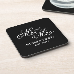 Posavasos Personalizado Sr. y Sra. Denominar la galleta de b