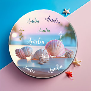 Posavasos Personalizado Summer Beach Elegant Sandstone