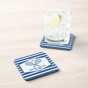 Posavasos Personalizado Tennis Country Club Blue Striping
