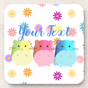 Posavasos Personalizado Triple Cute Kawaii Hamsters