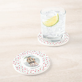 Posavasos Personalizado Una Foto Moderna Boho Candy Cane