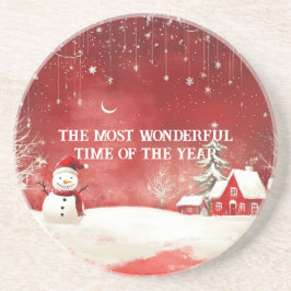 Posavasos Personalizado Winter Wonderland Navidades Snowman