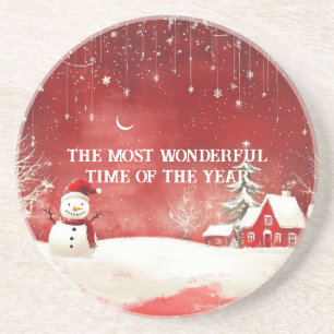Posavasos Personalizado Winter Wonderland Navidades Snowman