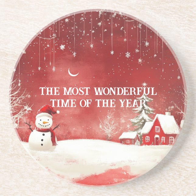 Posavasos Personalizado Winter Wonderland Navidades Snowman (Frente)