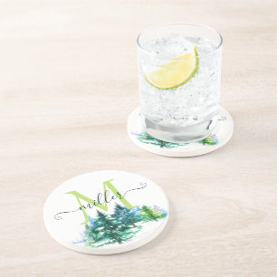 Posavasos personalizados de árboles acuarela