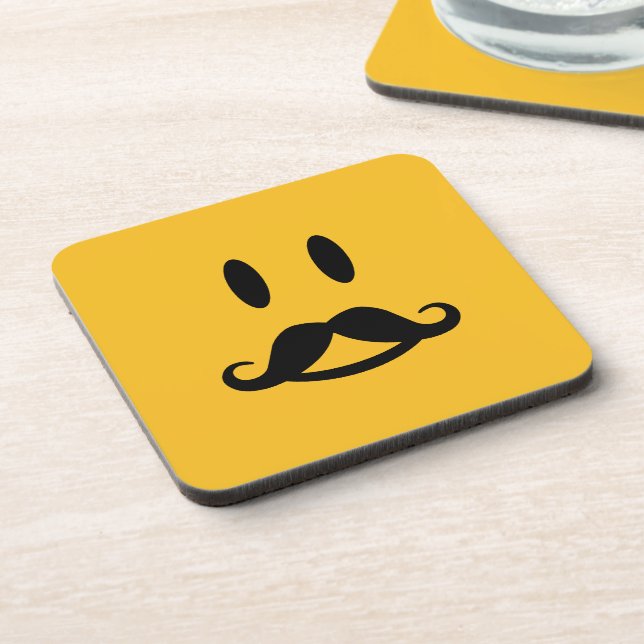 Posavasos Personalizados de bigote feliz (Lado Izquierdo)