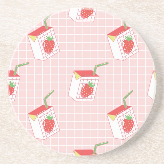 Posavasos Personalizados de fresa de leche: Patrones jugueto (Frente)