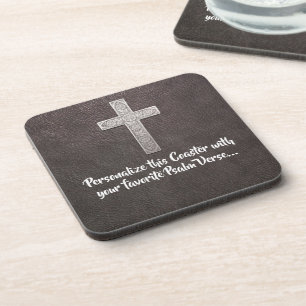 Posavasos Personalizar El Texto Del Salmo Cruz Metalizado En
