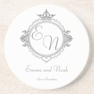Posavasos Personalizar los nombres, iniciales y frase Amor