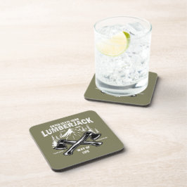 Posavasos Personalizar Lumberjack hacha cruzado el camino de