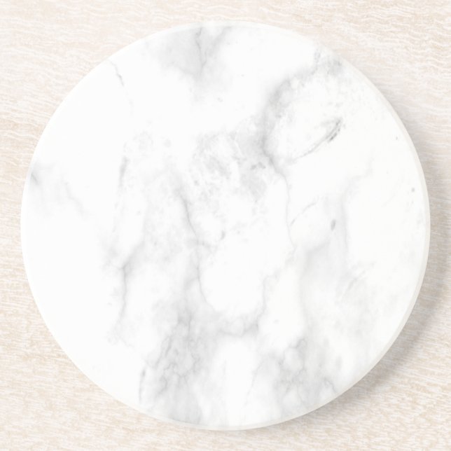 Posavasos Personalizar plantilla elegante de mármol blanco d (Frente)