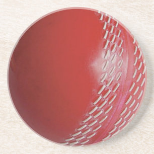 Posavasos Personalizar rojo de bolas de cricket con tu nombr