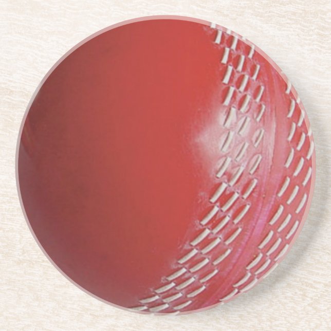 Posavasos Personalizar rojo de bolas de cricket con tu nombr (Frente)