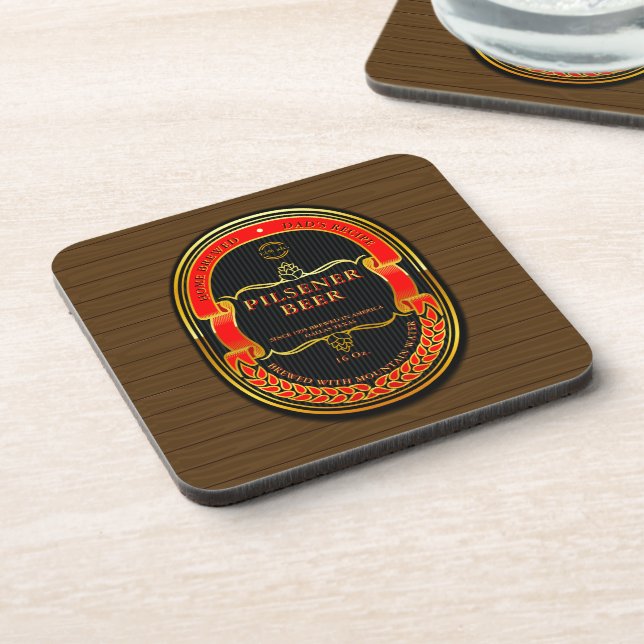 Posavasos Personalizar Rústico Rojo Negro Dorado  (Lado Izquierdo)