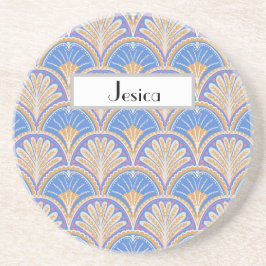 Posavasos Personalize Indigo Scallop Petal Sandstone Coaster