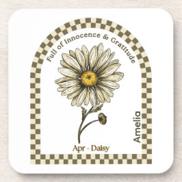 Posavasos Personalized April Birth Month Flower Coaster