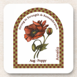 Posavasos Personalized August Birth Month Flower Coaster
