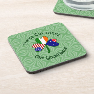 Posavasos Personalized Australia Ireland USA Shamrock Square