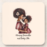 Posavasos Personalized Black Mom and Daughter (2)<br><div class="desc">This elegant and vibrant mother and daughter can be personalized by adding your name or the person who will receive the gift. It is a perfect gift for your mother,  daughter or friend for their birthday,  Mother's Day or any other occasion.</div>