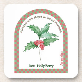 Posavasos Personalized December Birth Month Flower Coaster