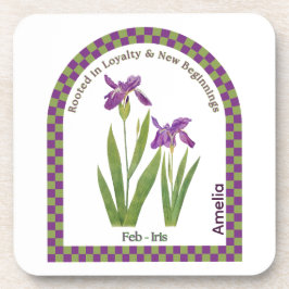 Posavasos Personalized February Birth Month Flower Coaster