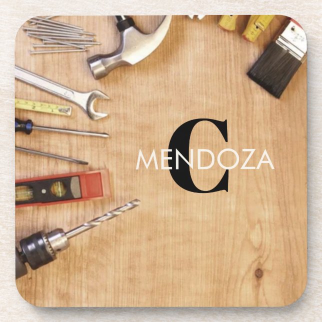 Posavasos Personalized Handyman Carpenter Custom Name  (Frente)
