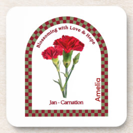 Posavasos Personalized January Birth Month Flower