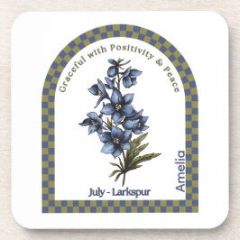 Posavasos Personalized July Birth Month Flower Coaster