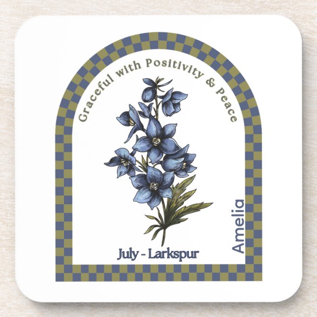 Posavasos Personalized July Birth Month Flower Coaster (Frente)