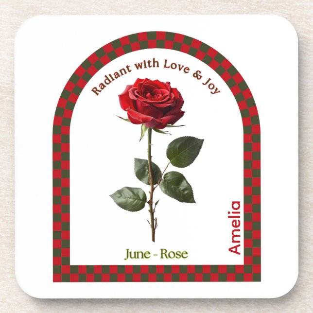 Posavasos Personalized June Birth Month Flower Coaster (Frente)