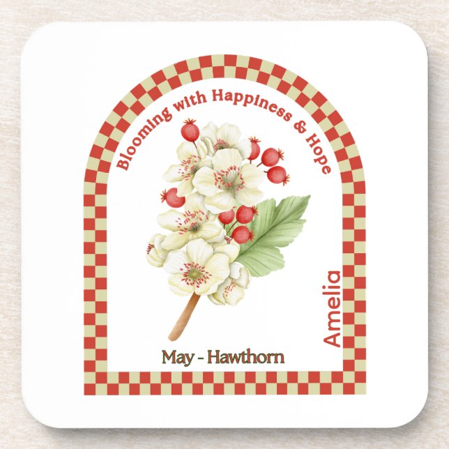Posavasos Personalized May Birth Month Flower Coaster (Frente)