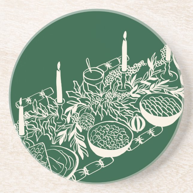 Posavasos Personalized Merry Christmas Table Minimal Design (Frente)