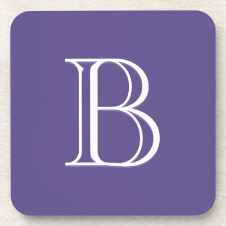 Posavasos Personalized Monogrammed Letter Initial Purple
