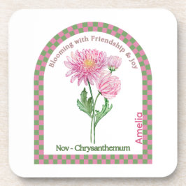 Posavasos Personalized November Birth Month Flower Coaster