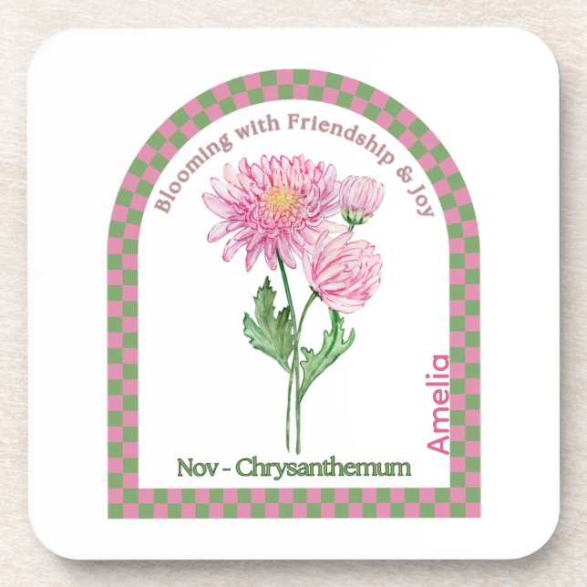Posavasos Personalized November Birth Month Flower Coaster (Frente)