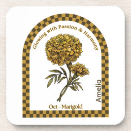 Posavasos Personalized October Birth Month Flower Coaster