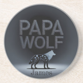 Posavasos Personalized Papa Wolf Nature Silhouette