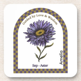 Posavasos Personalized September Birth Month Flower Coaster