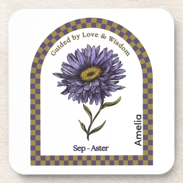 Posavasos Personalized September Birth Month Flower Coaster (Frente)