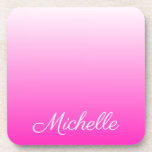 Posavasos Personalized two-tone gradient ombre hot pink<br><div class="desc">Personalized two-tone gradient ombre hot pink</div>